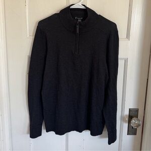 Smartwool men’s Sparwood dark gray half zip merino wool sweater size small